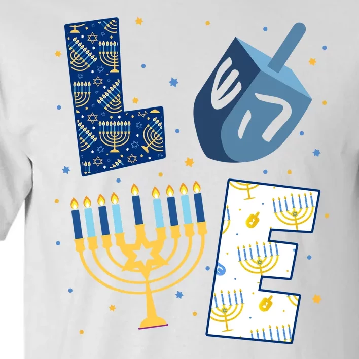 Love Hanukkah Jewish Festive Holiday Tall T-Shirt