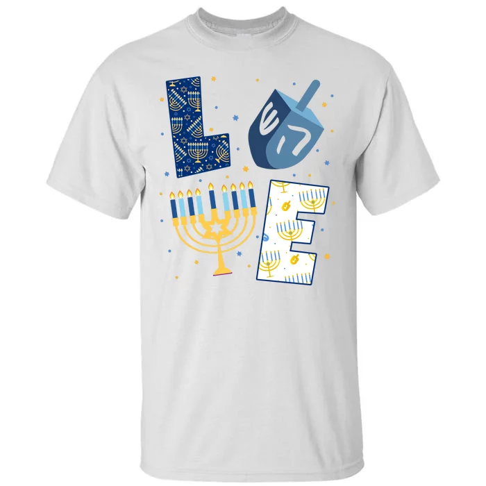 Love Hanukkah Jewish Festive Holiday Tall T-Shirt