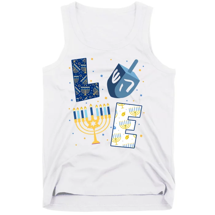 Love Hanukkah Jewish Festive Holiday Tank Top