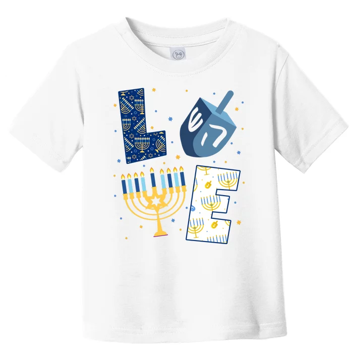 Love Hanukkah Jewish Festive Holiday Toddler T-Shirt