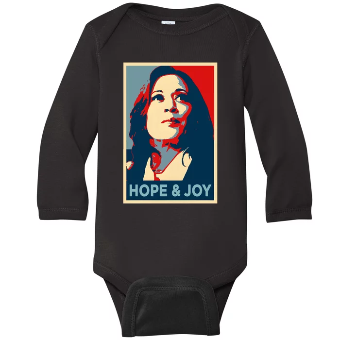 Lady Hope & Joy Kamala Harris Obama 47 Voting Vote Baby Long Sleeve Bodysuit