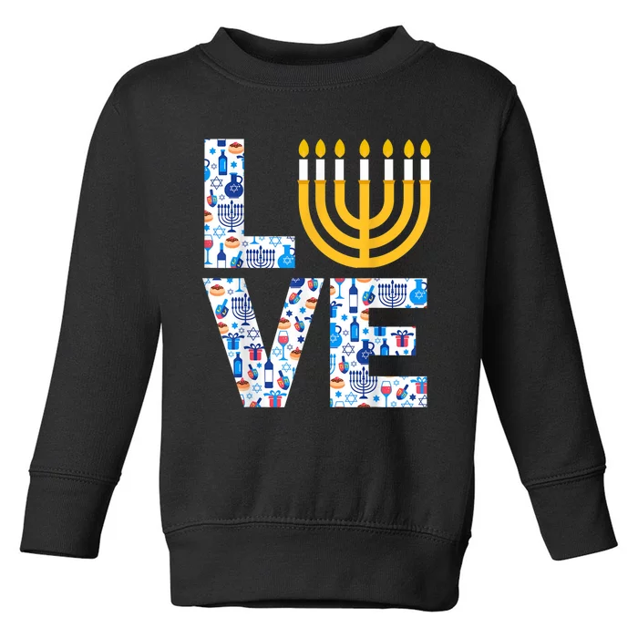 Love Hanukkahorah Jewish Pajama Funny For Toddler Sweatshirt