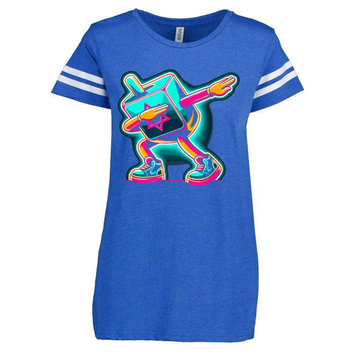 Love Hanukkah Jewish Holiday Dabbing Dreidel Enza Ladies Jersey Football T-Shirt