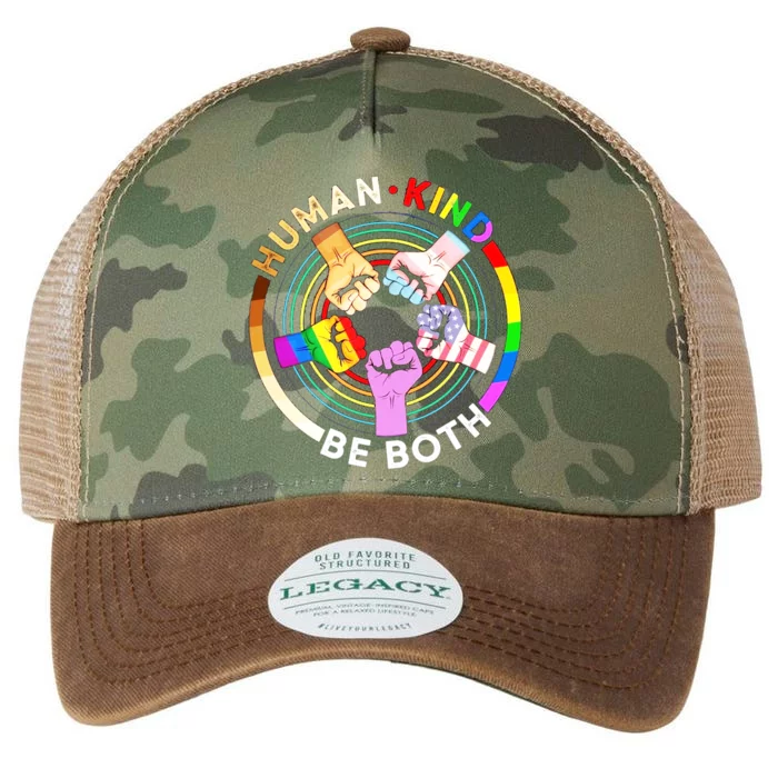 LGBT Human Kind Be Both Legacy Tie Dye Trucker Hat