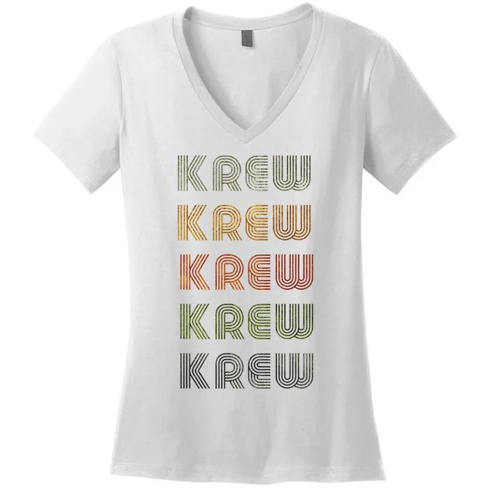 Love Heart Krew Grungevintage Style Black Krew Women's V-Neck T-Shirt