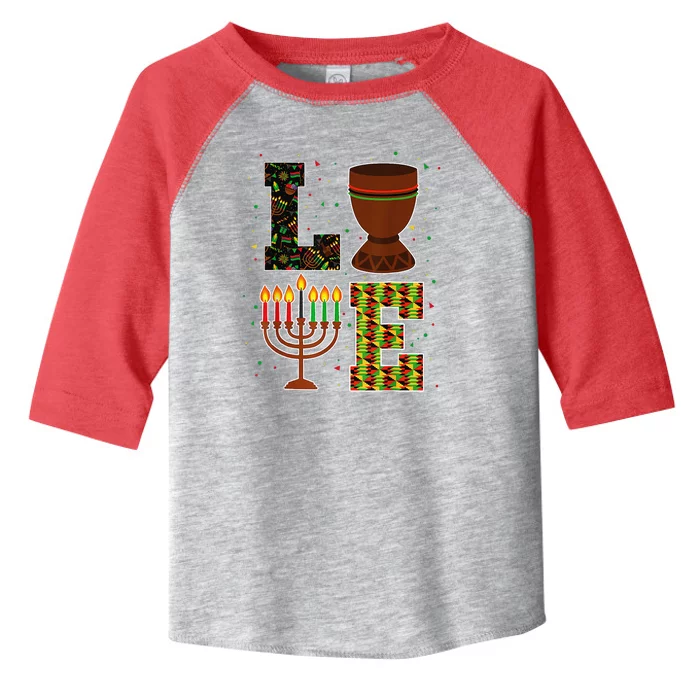 LOVE Happy Kwanzaa Decorations Unity Cup Kinara Candles Toddler Fine Jersey T-Shirt