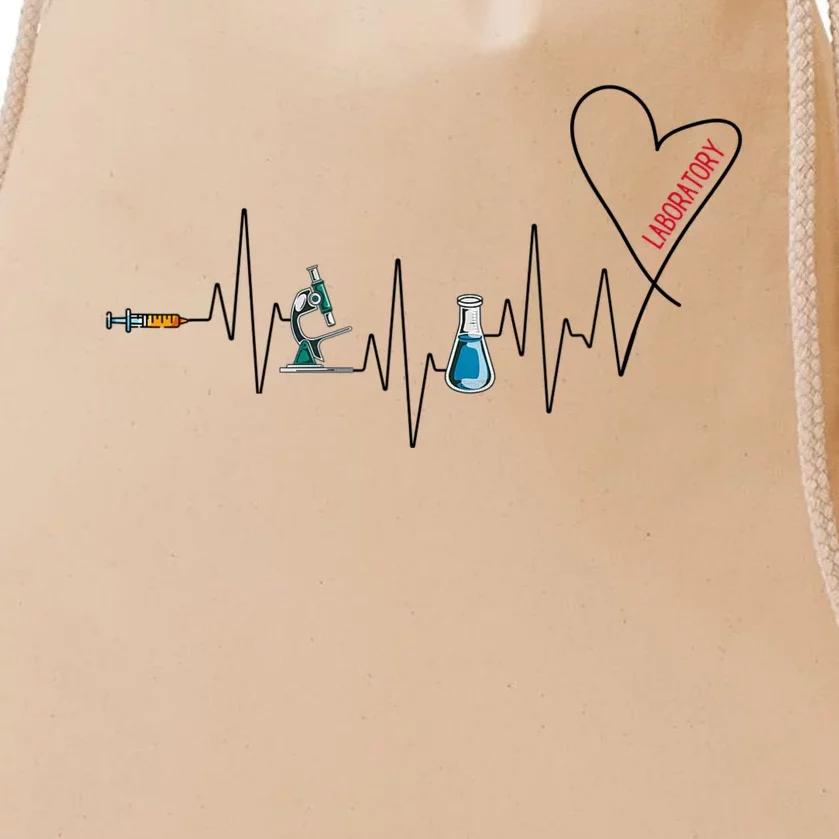 Laboratory Heartbeat Drawstring Bag