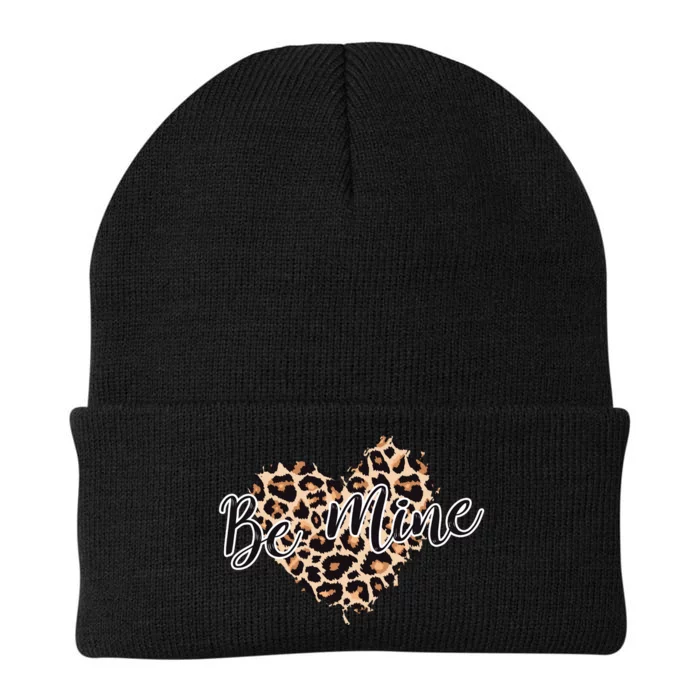 Love Heart Leopard Print Be Mine Knit Cap Winter Beanie