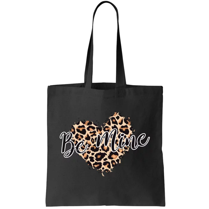 Love Heart Leopard Print Be Mine Tote Bag