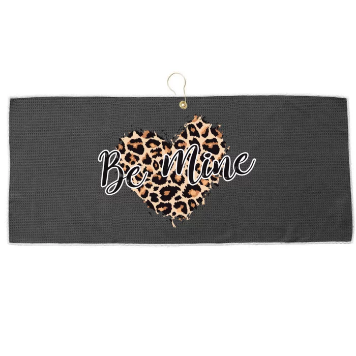 Love Heart Leopard Print Be Mine Large Microfiber Waffle Golf Towel