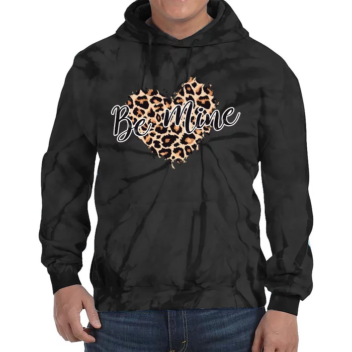 Love Heart Leopard Print Be Mine Tie Dye Hoodie