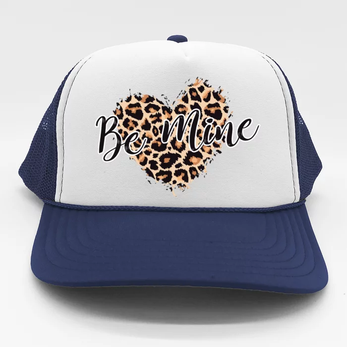 Love Heart Leopard Print Be Mine Trucker Hat