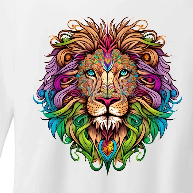 Lion Head Womens CVC Long Sleeve Shirt