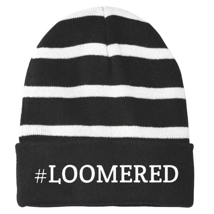 Loomered Hastag Striped Beanie with Solid Band