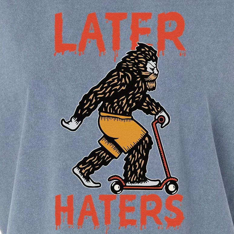 Later Haters Lazy Halloween Costume Funny Bigfoot Monster Garment-Dyed Women's Muscle Tee