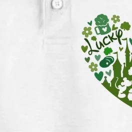 Lucky Heart Lover Trending Saint Patrick's Day Gift Idea Dry Zone Grid Performance Polo