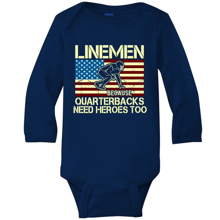 Linemen Heroes Baby Long Sleeve Bodysuit