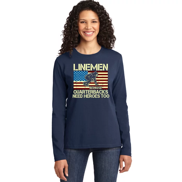 Linemen Heroes Ladies Long Sleeve Shirt