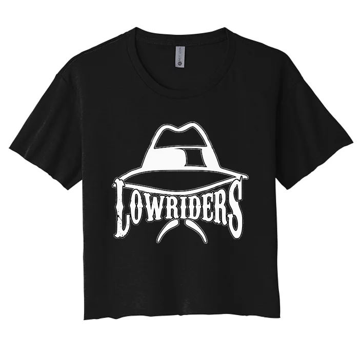 Lowrider Hat La Chicano Cholo Los Angeles Low Rider Women's Crop Top Tee