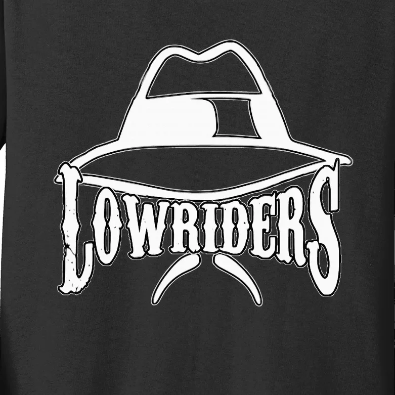 Lowrider Hat La Chicano Cholo Los Angeles Low Rider Kids Long Sleeve Shirt