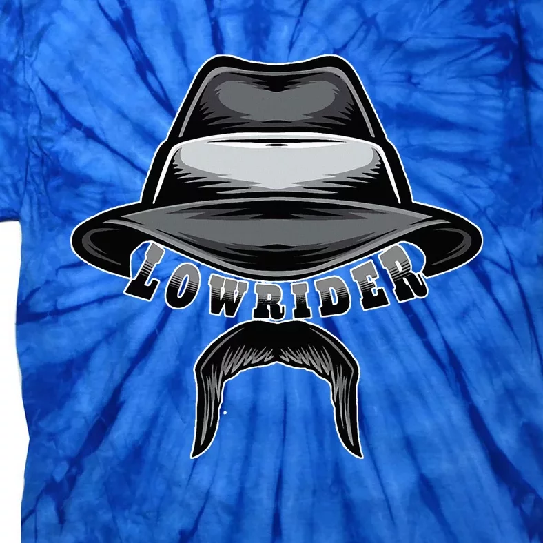 Lowrider Hat & Moustache Chicano Cholo Latino Low Rider Tie-Dye T-Shirt