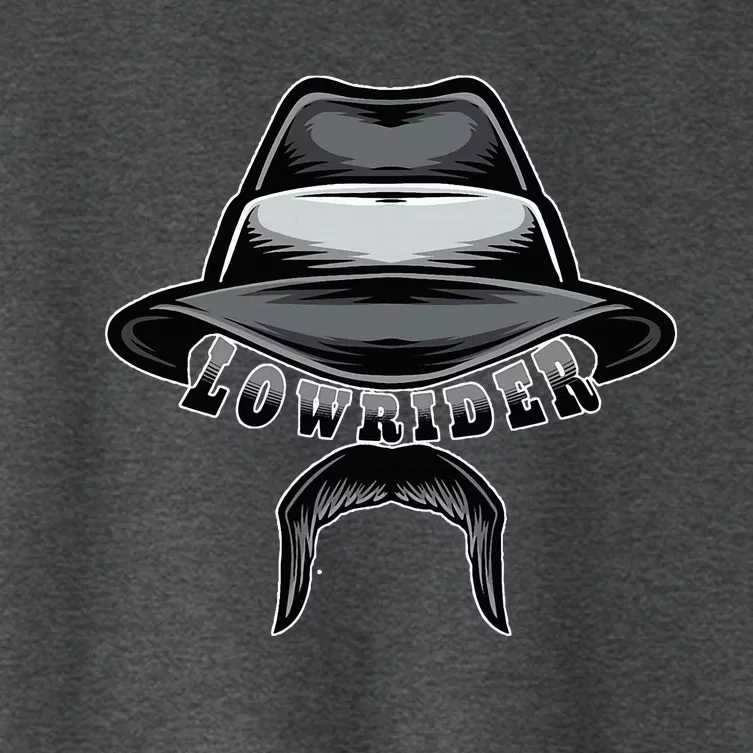 Lowrider Hat & Moustache Chicano Cholo Latino Low Rider Women's Crop Top Tee