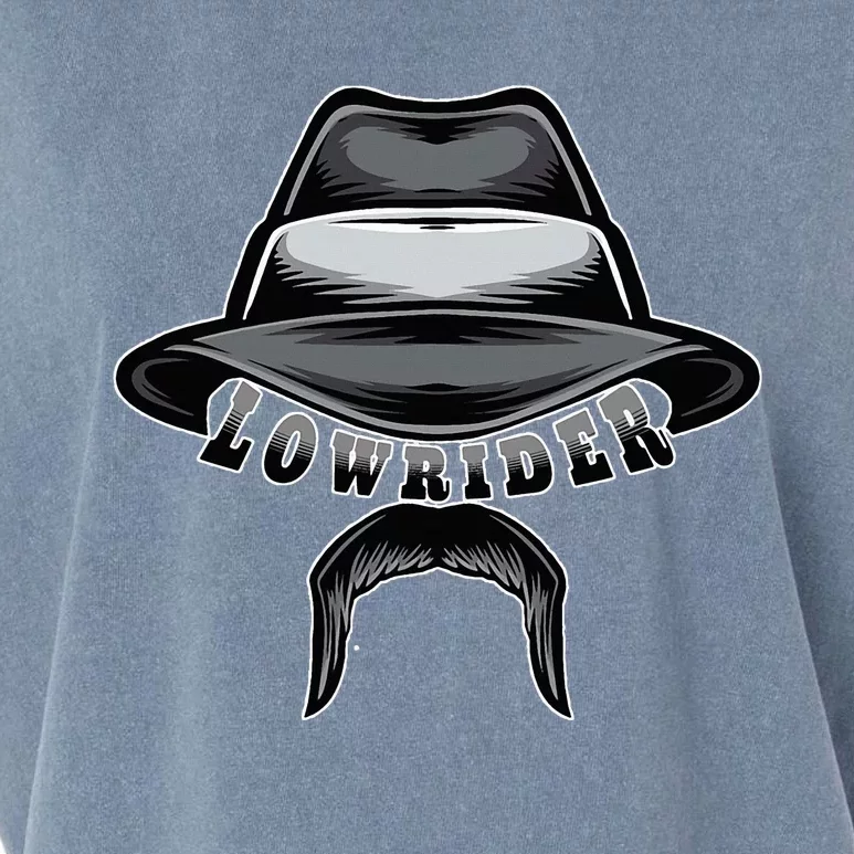 Lowrider Hat & Moustache Chicano Cholo Latino Low Rider Garment-Dyed Women's Muscle Tee