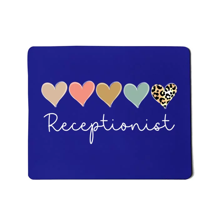 Leopard Hearts Matching Valentines Day For Receptionist Gift Mousepad