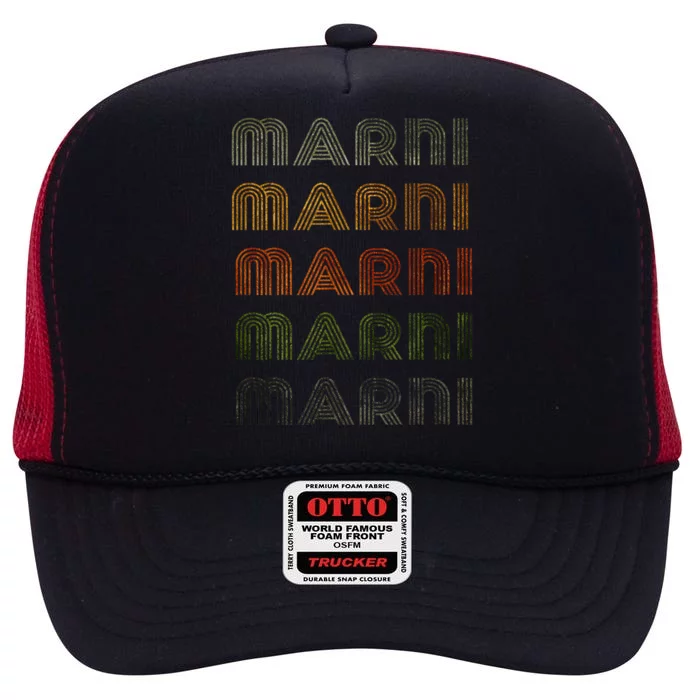 Love Heart Marni Grunge/Vintage Style Black Marni High Crown Mesh Trucker Hat