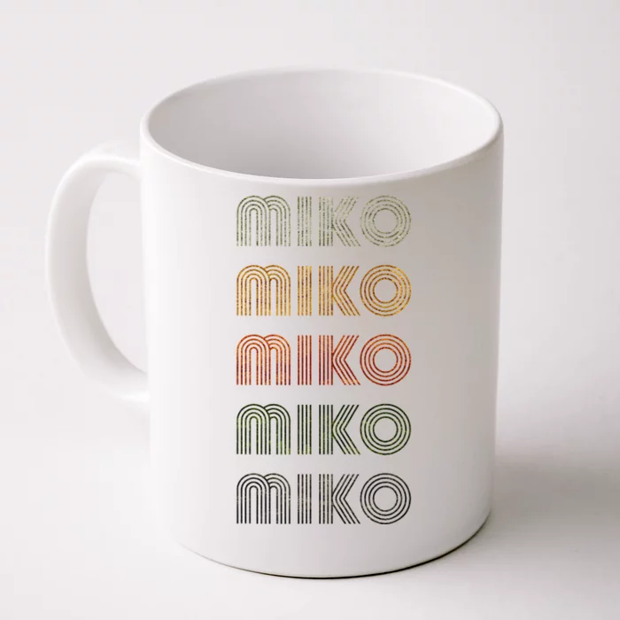 Love Heart Miko Grunge Vintage Style Black Miko Front & Back Coffee Mug