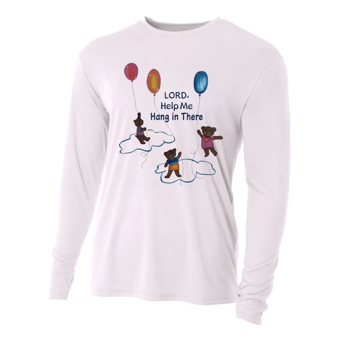 Lord Help Me Hang In There Funny Meme Cooling Performance Long Sleeve Crew