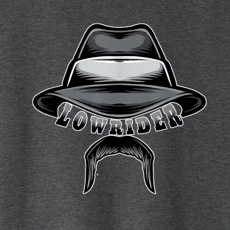 Lowrider Hat & Moustache, Chicano Cholo, Latino Low Rider Women's Crop Top Tee