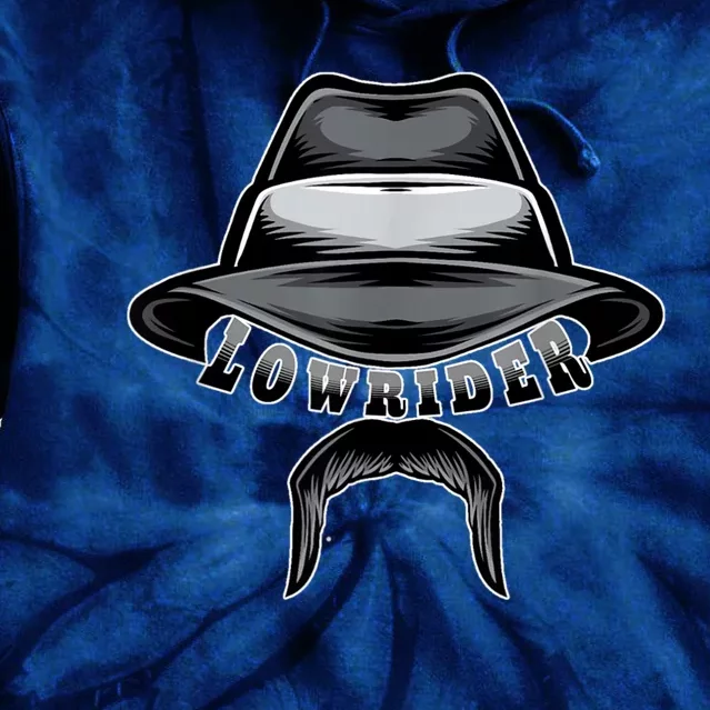 Lowrider Hat & Moustache, Chicano Cholo, Latino Low Rider Tie Dye Hoodie