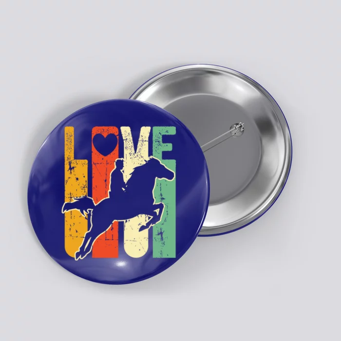 Love Horse Mom Horseback Rider Equestrian Riding Jockeys Gift Button