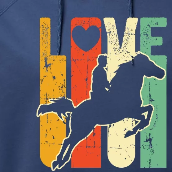 Love Horse Mom Horseback Rider Equestrian Riding Jockeys Gift Performance Fleece Hoodie