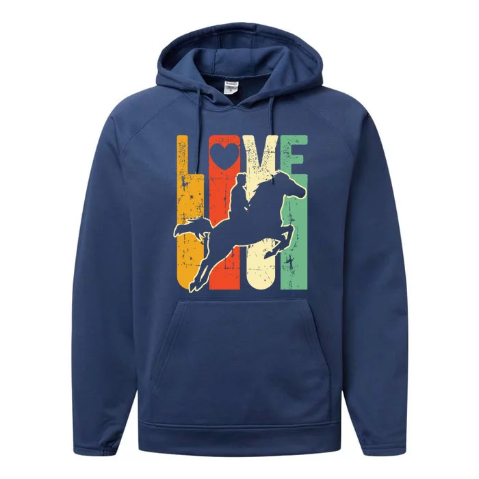 Love Horse Mom Horseback Rider Equestrian Riding Jockeys Gift Performance Fleece Hoodie