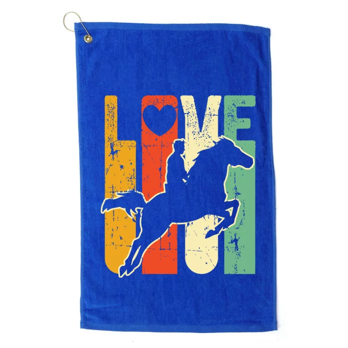 Love Horse Mom Horseback Rider Equestrian Riding Jockeys Gift Platinum Collection Golf Towel