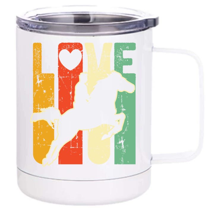 Love Horse Mom Horseback Rider Equestrian Riding Jockeys Gift Front & Back 12oz Stainless Steel Tumbler Cup