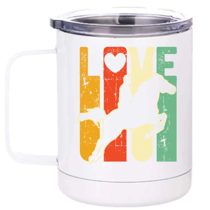 Love Horse Mom Horseback Rider Equestrian Riding Jockeys Gift Front & Back 12oz Stainless Steel Tumbler Cup