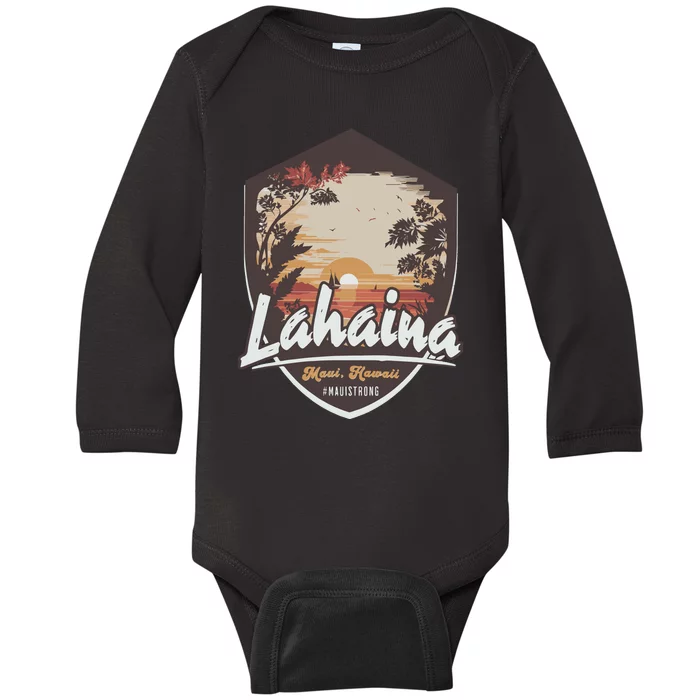 Lahaina Hawaii Maui Strong Support Baby Long Sleeve Bodysuit