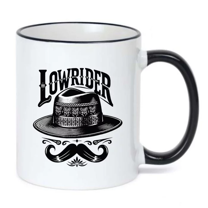 Lowrider Hat Moustache Chicano Cholo Latino Low Rider Black Color Changing Mug