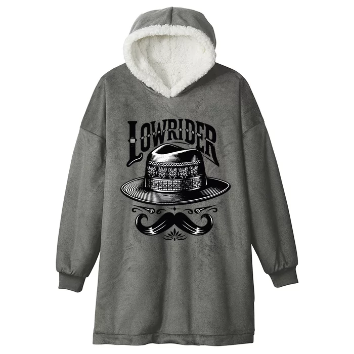 Lowrider Hat Moustache Chicano Cholo Latino Low Rider Hooded Wearable Blanket