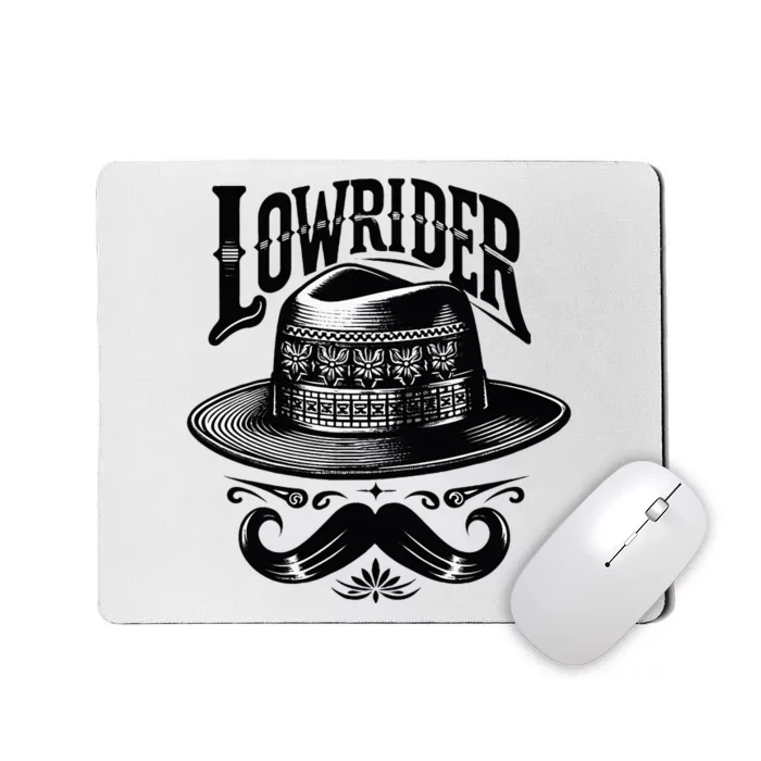 Lowrider Hat Moustache Chicano Cholo Latino Low Rider Mousepad