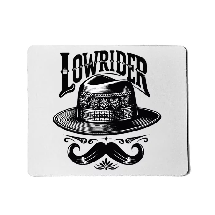 Lowrider Hat Moustache Chicano Cholo Latino Low Rider Mousepad