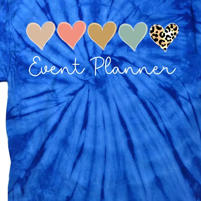 Leopard Hearts Matching Valentines Day For Event Planner Cute Gift Tie-Dye T-Shirt