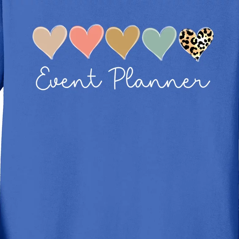 Leopard Hearts Matching Valentines Day For Event Planner Cute Gift Kids Long Sleeve Shirt