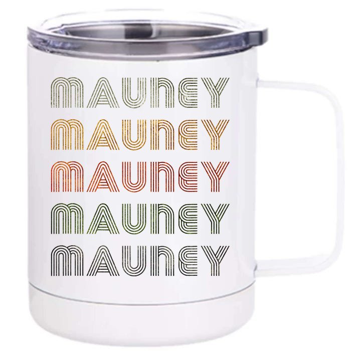 Love Heart Mauney Grunge Vintage Style Black Mauney Front & Back 12oz Stainless Steel Tumbler Cup