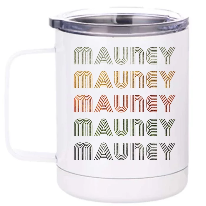 Love Heart Mauney Grunge Vintage Style Black Mauney Front & Back 12oz Stainless Steel Tumbler Cup