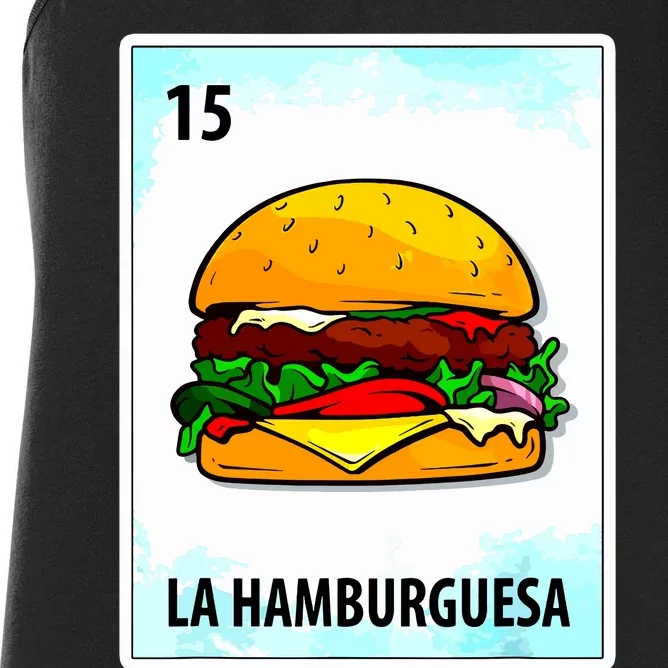 La Hamburguesa Mexican Hamburger Cards Women's Racerback Tank