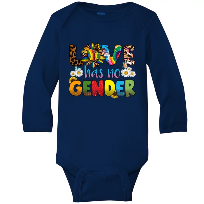 Love Has No Gender Rainbow Equality Lgbt Pride Month Funny Gift Baby Long Sleeve Bodysuit